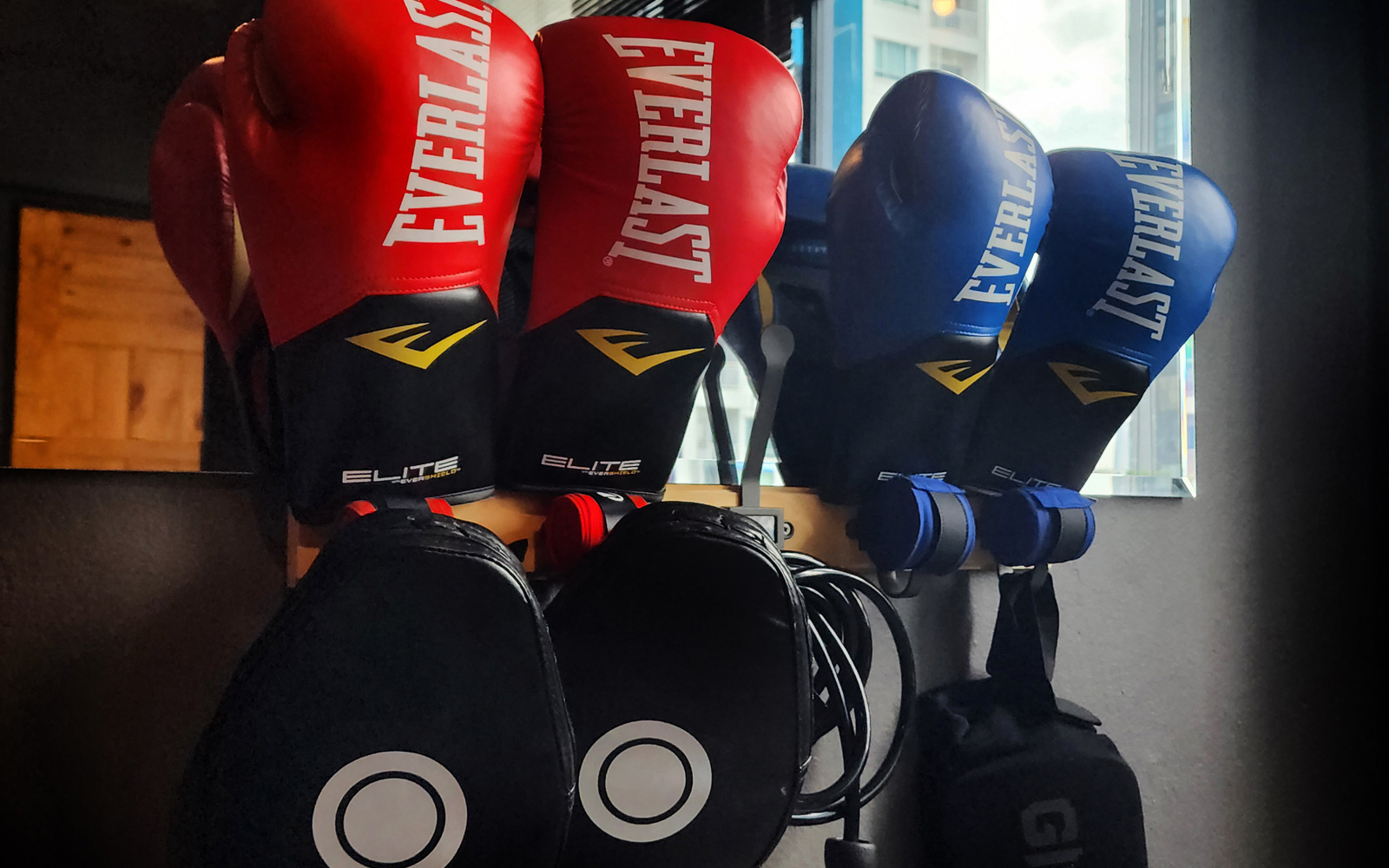 Part luxury room, part Muay Thai dojo, this cinematic set combines comfort and action with a full gym with usable equipment along with a supremely comfortable king bed, private bath, and streaming media/gaming server.
